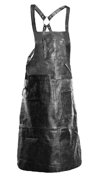 Premium Leather Black Apron GRILL/BBQ