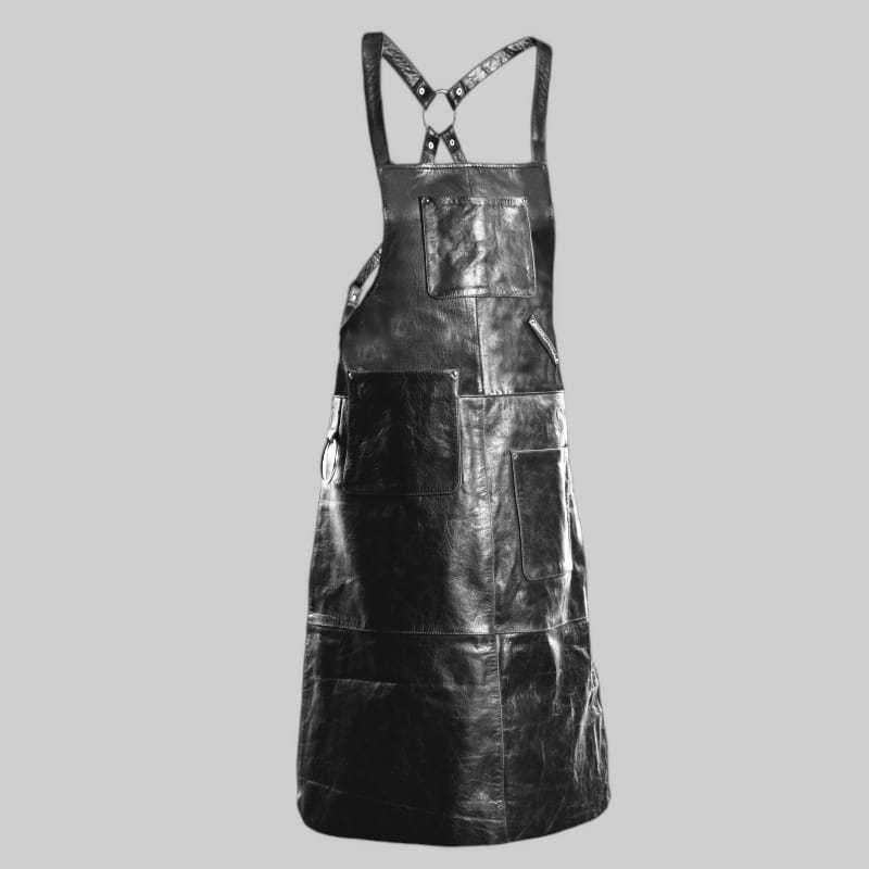 Premium Leather Black Apron GRILL/BBQ