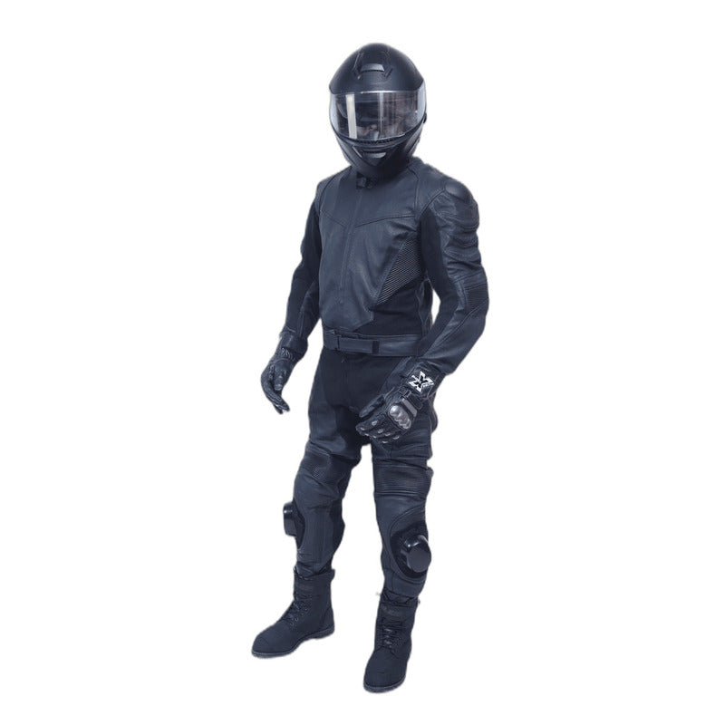 Kangaroo Premium Black 2-Piece MC Leather Suits