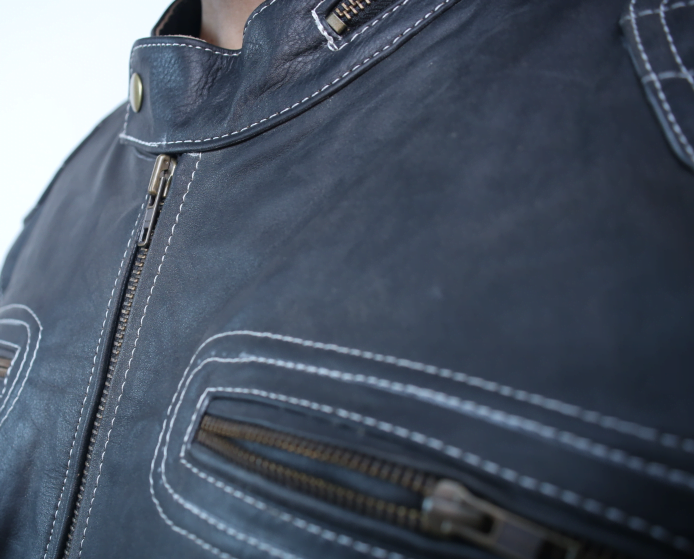 Leather MC Jackets RIVALDALE RUB-OFF